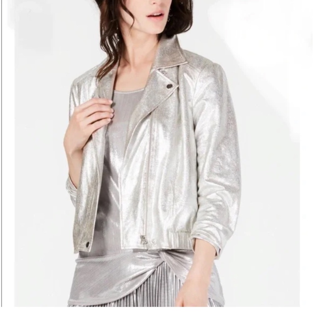 INC International Concepts Shimmering Silver Blazer
